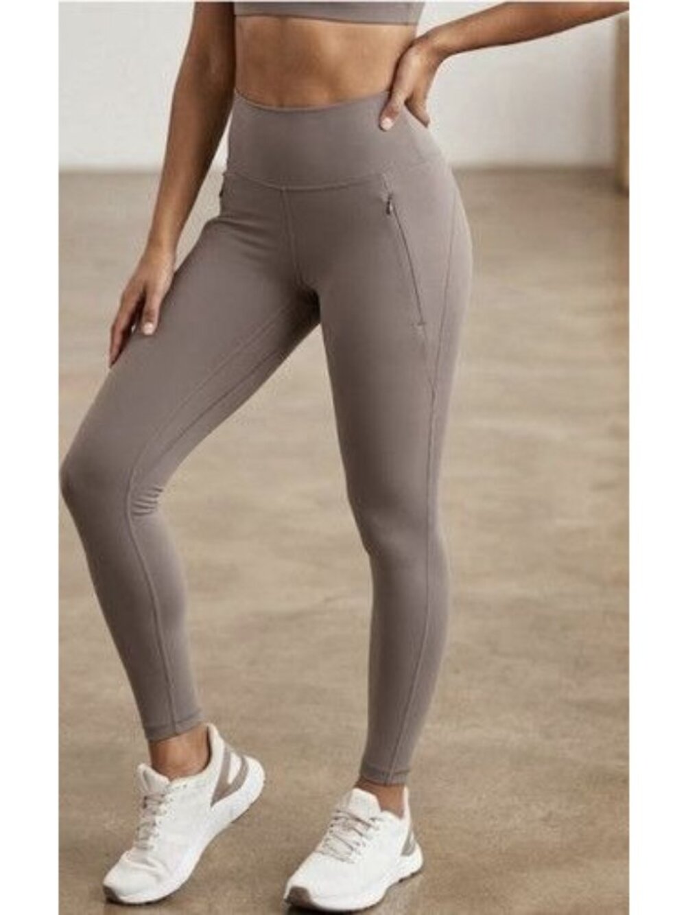 Spyder Ladies Active Fleece Leggings Medium Purple High Waist SP6035 Zip Pockets - Picture 16 of 16
